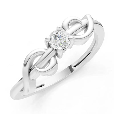 Double Knot Tiny Solitaire Andromeda Twist Ring - Round