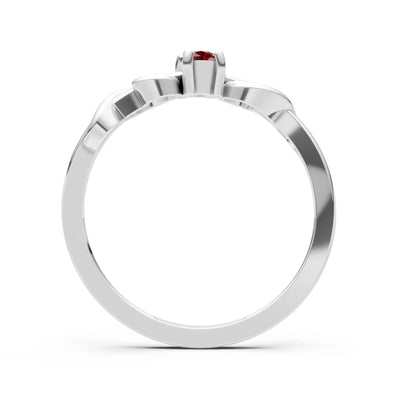 Double Knot Tiny Solitaire Andromeda Twist Ring - Round