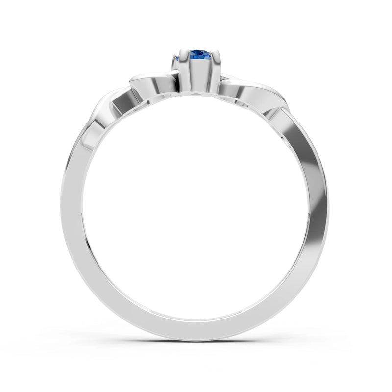 Double Knot Tiny Solitaire Andromeda Twist Ring - Round
