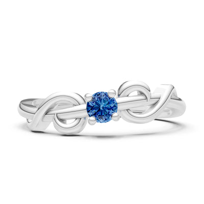 Double Knot Tiny Solitaire Andromeda Twist Ring - Round