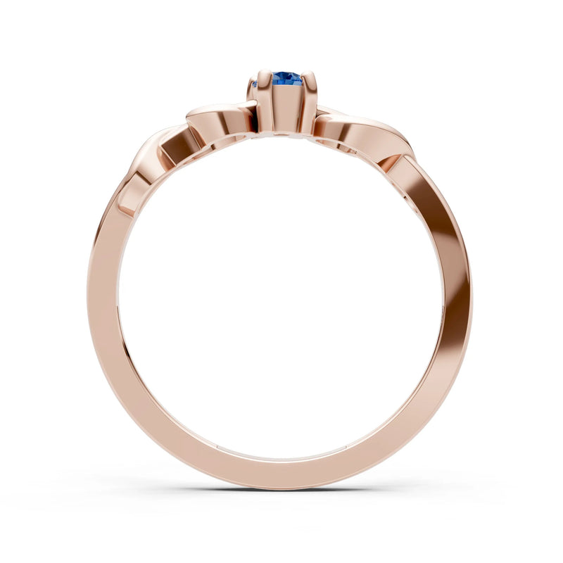 Double Knot Tiny Solitaire Andromeda Twist Ring - Round