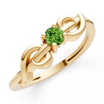 Double Knot Tiny Solitaire Andromeda Twist Ring - Round