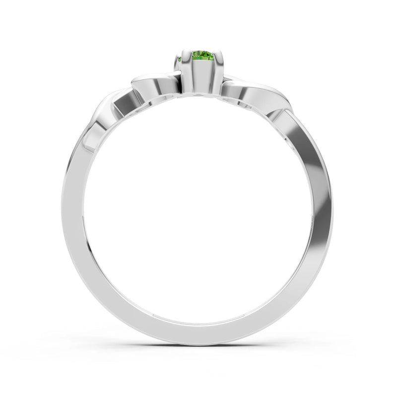 Double Knot Tiny Solitaire Andromeda Twist Ring - Round
