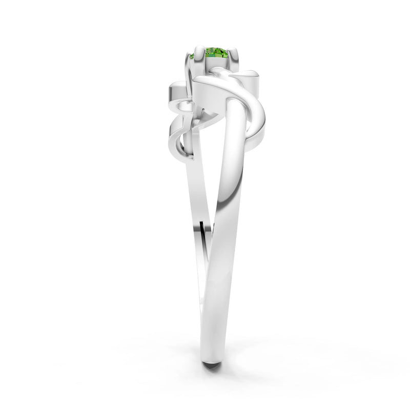 Double Knot Tiny Solitaire Andromeda Twist Ring - Round