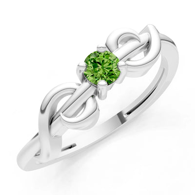 Double Knot Tiny Solitaire Andromeda Twist Ring - Round