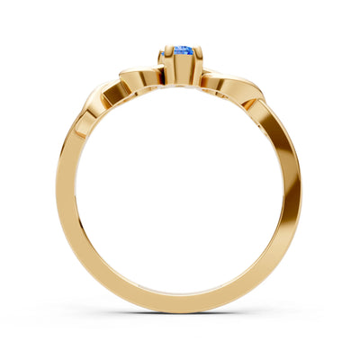 Double Knot Tiny Solitaire Andromeda Twist Ring - Round