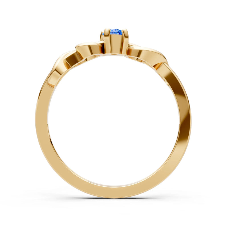 Double Knot Tiny Solitaire Andromeda Twist Ring - Round