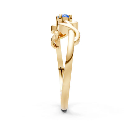 Double Knot Tiny Solitaire Andromeda Twist Ring - Round