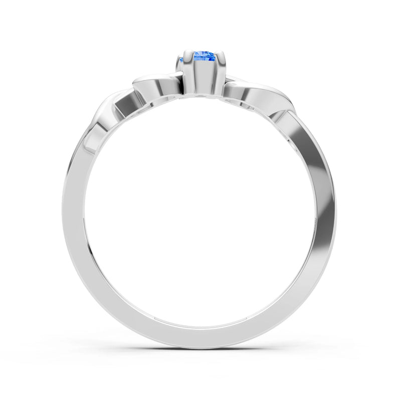 Double Knot Tiny Solitaire Andromeda Twist Ring - Round