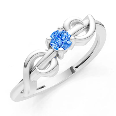 Double Knot Tiny Solitaire Andromeda Twist Ring - Round