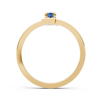 London Blue Topaz Petite Solitaire Solara Core Ring