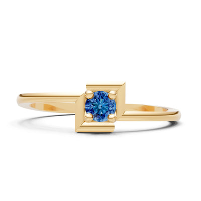 London Blue Topaz Petite Solitaire Solara Core Ring