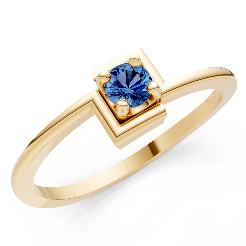 London Blue Topaz Petite Solitaire Solara Core Ring