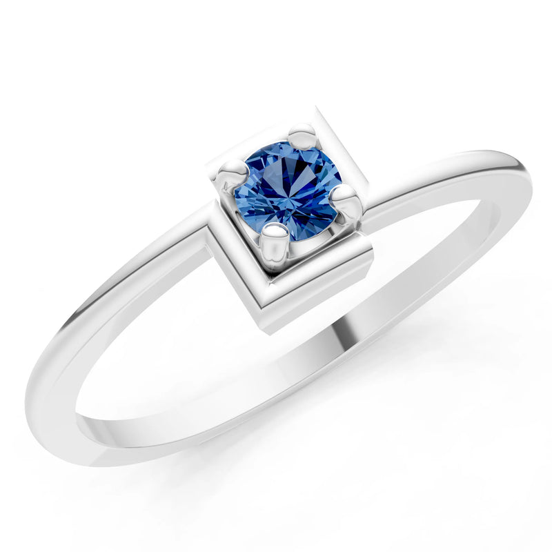 London Blue Topaz Petite Solitaire Solara Core Ring