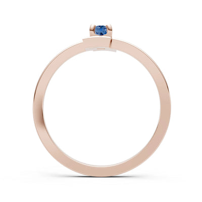 London Blue Topaz Petite Solitaire Solara Core Ring