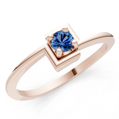London Blue Topaz Petite Solitaire Solara Core Ring