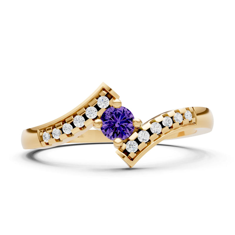 Bypass Accent Tiny Solitaire Ring