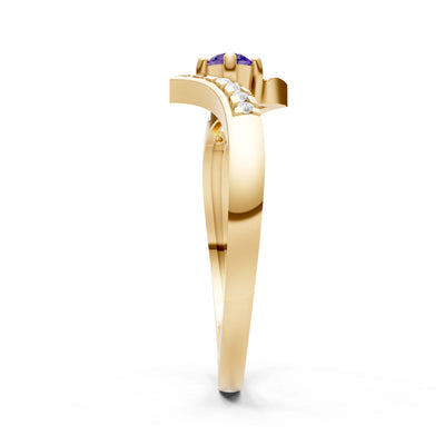 Bypass Accent Tiny Solitaire Ring
