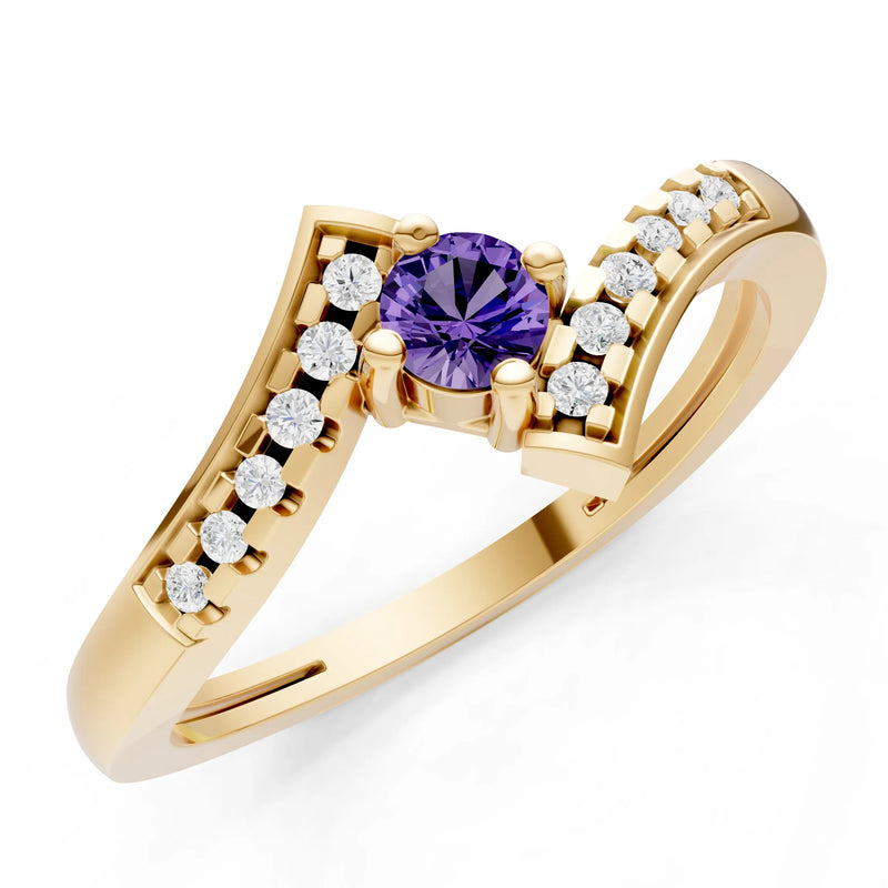 Bypass Accent Tiny Solitaire Ring