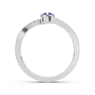 Bypass Accent Tiny Solitaire Ring