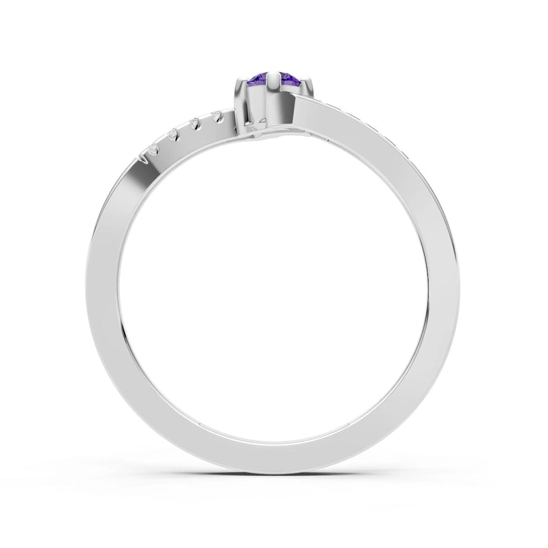 Bypass Accent Tiny Solitaire Ring