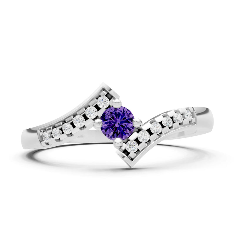 Bypass Accent Tiny Solitaire Ring