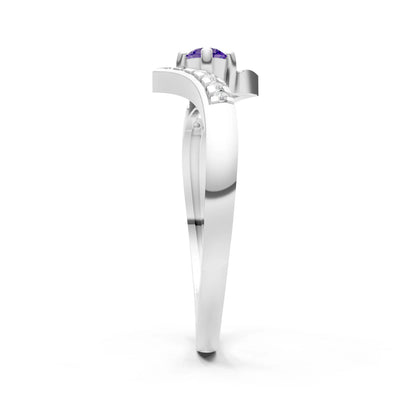 Bypass Accent Tiny Solitaire Ring