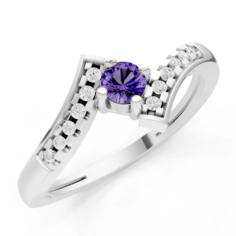 Bypass Accent Tiny Solitaire Ring
