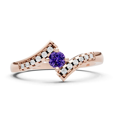 Bypass Accent Tiny Solitaire Ring