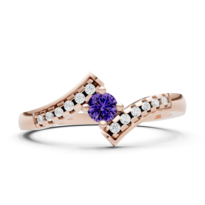 Bypass Accent Tiny Solitaire Ring