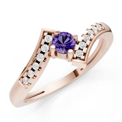 Bypass Accent Tiny Solitaire Ring