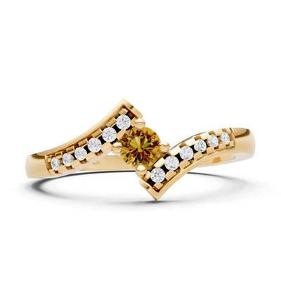 Bypass Accent Tiny Solitaire Ring