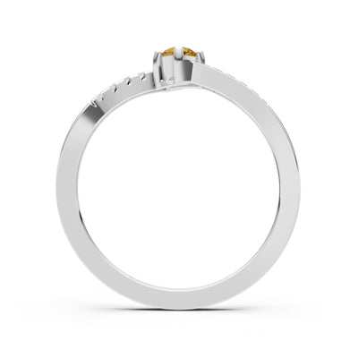 Bypass Accent Tiny Solitaire Ring