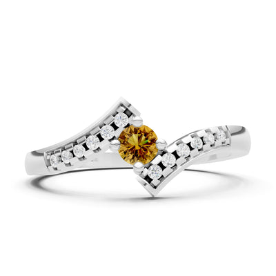Bypass Accent Tiny Solitaire Ring