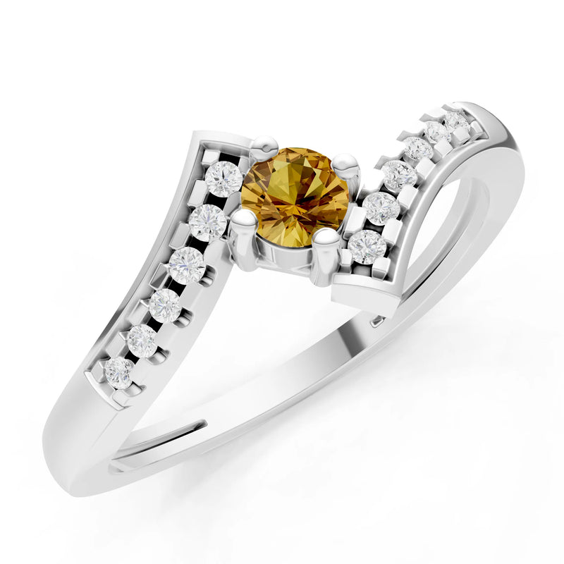 Bypass Accent Tiny Solitaire Ring