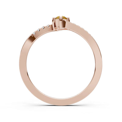 Bypass Accent Tiny Solitaire Ring