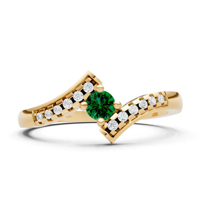 Bypass Accent Tiny Solitaire Ring