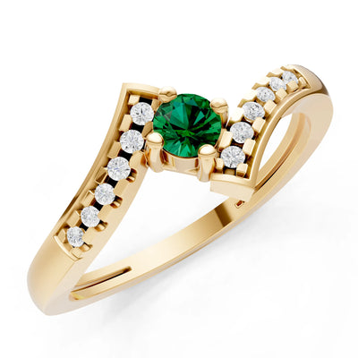 Bypass Accent Tiny Solitaire Ring