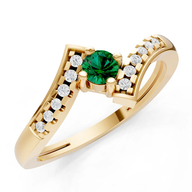 Bypass Accent Tiny Solitaire Ring