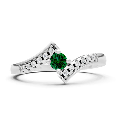 Bypass Accent Tiny Solitaire Ring