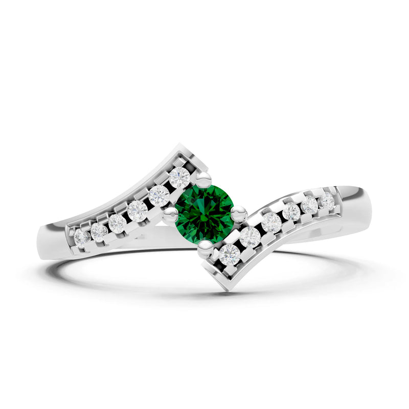 Bypass Accent Tiny Solitaire Ring