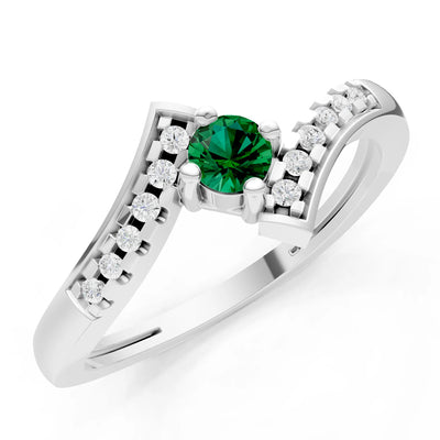 Bypass Accent Tiny Solitaire Ring