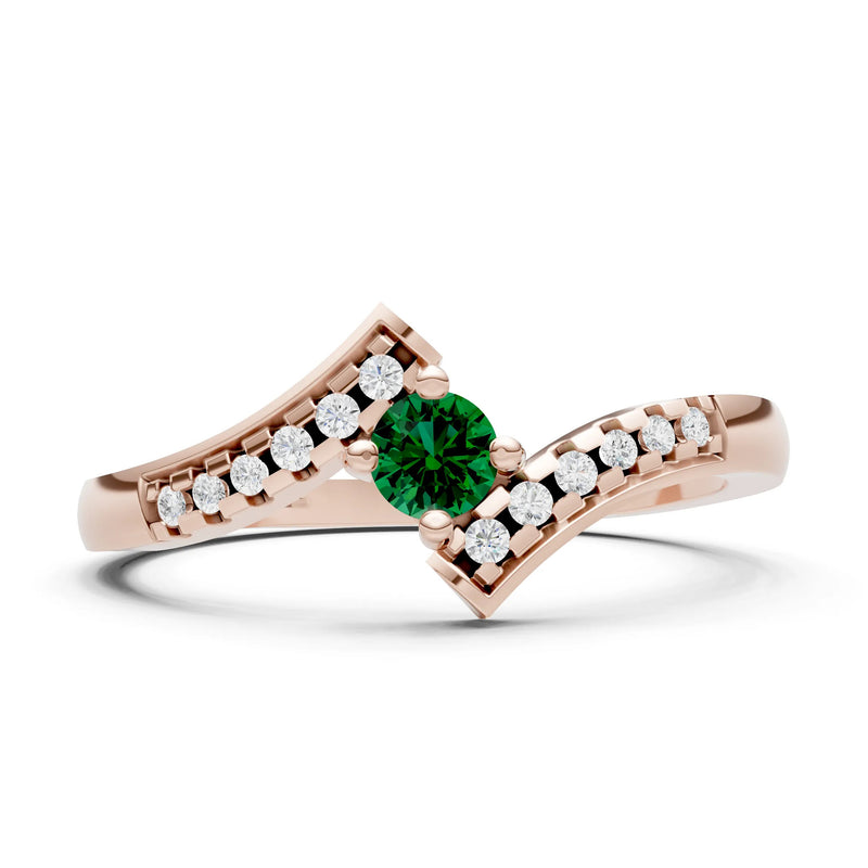 Bypass Accent Tiny Solitaire Ring