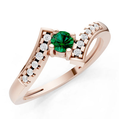 Bypass Accent Tiny Solitaire Ring