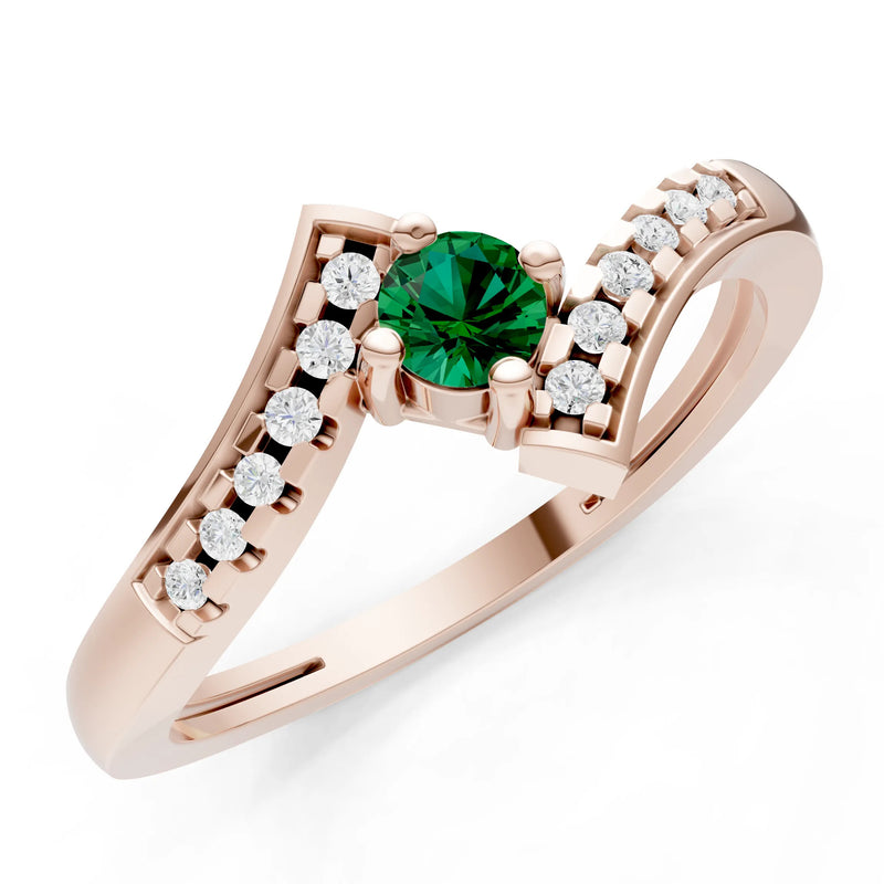 Bypass Accent Tiny Solitaire Ring