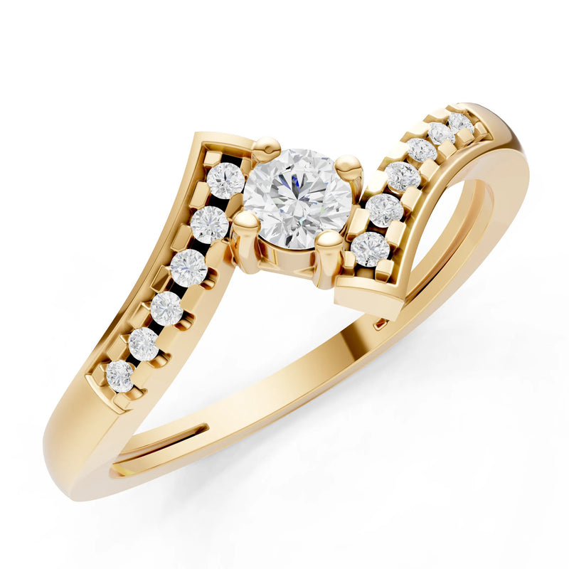 Bypass Accent Tiny Solitaire Ring
