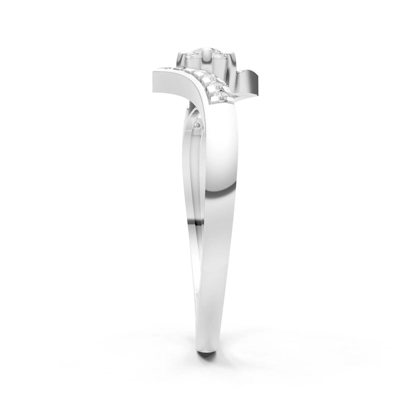 Diamond Bypass Accent Tiny Solitaire Ring