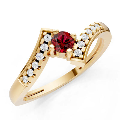 Bypass Accent Tiny Solitaire Ring