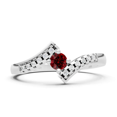 Bypass Accent Tiny Solitaire Ring