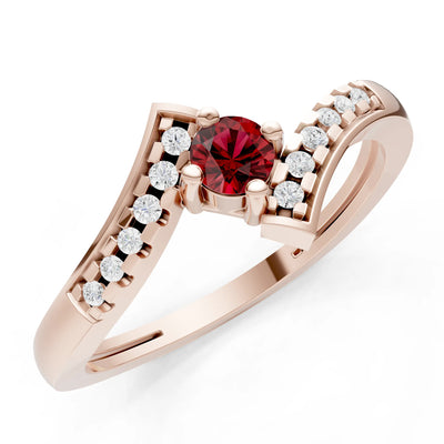 Bypass Accent Tiny Solitaire Ring